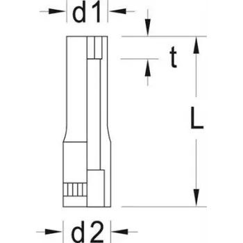 Schlagschrauber-Steckschlüssel Gedore 6192640 Tiefe 55 mm Höhe 40 mm Gewicht 54 g