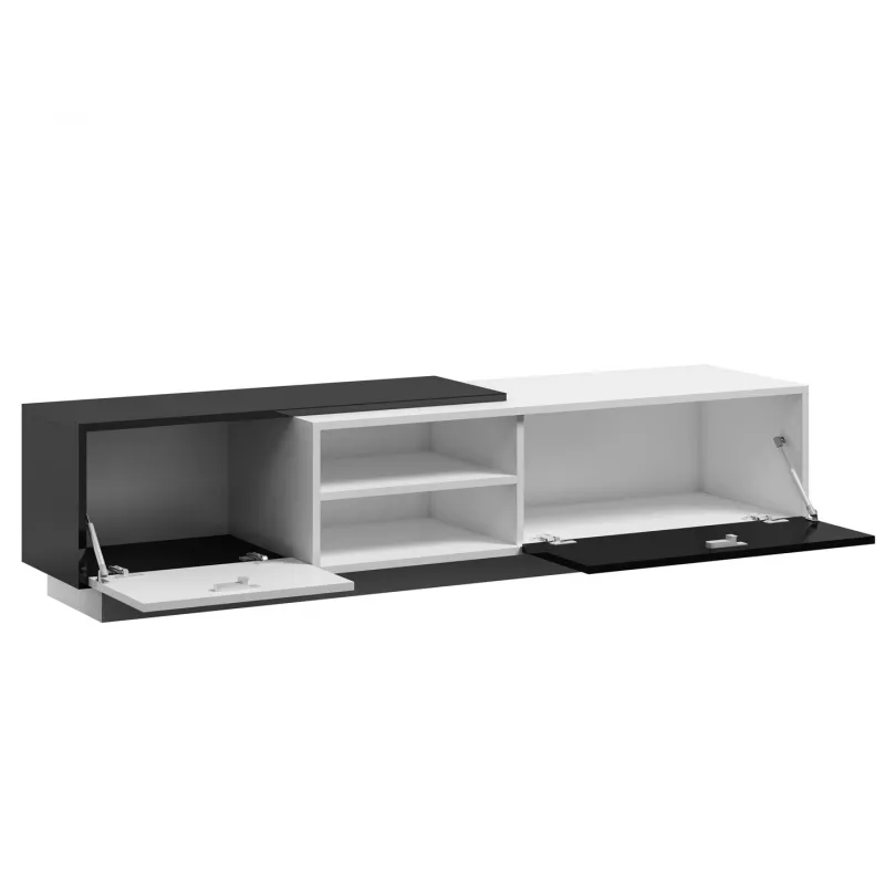 Cama TV-Schrank SIGMA1 180 weiß/schwarz glänzend
