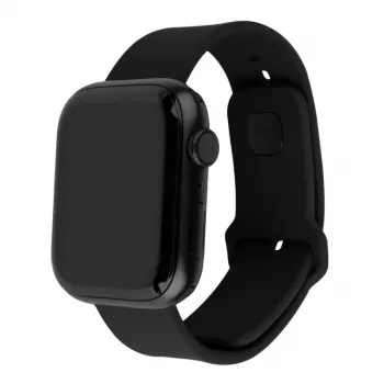 Silikon-Armband-Set FIXED FIXSST2-434-BK für Apple Watch 42/44/45mm – schwarz, festes Sportdesign