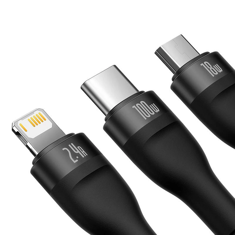 USB-Kabel Baseus SUP0003351 1,2 m USB A USB C/Micro USB-A/Lightning Schwarz
