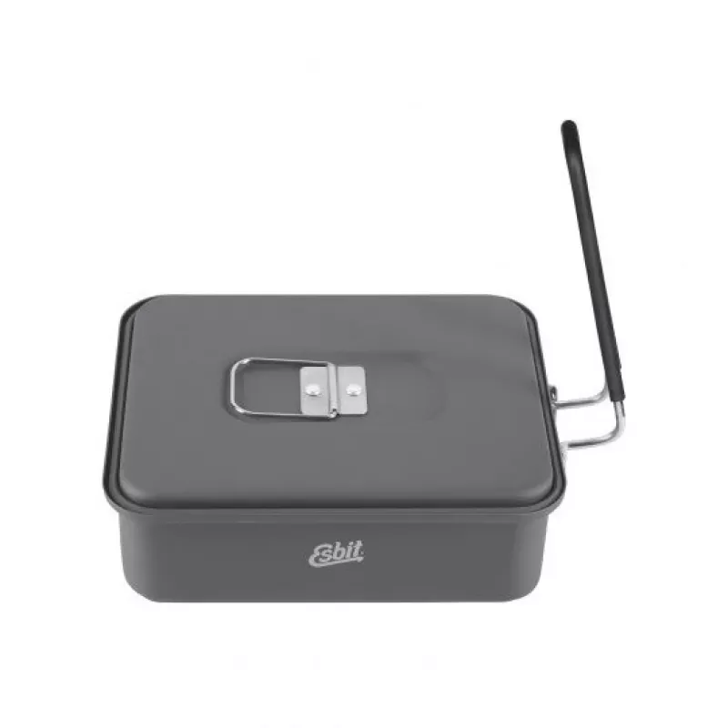 ESBIT Kochset mit Festbrennstoff Topf 1,1 L Aluminium, Schwarz
