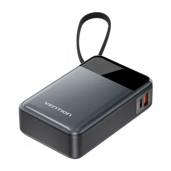 Tragbare Powerbank Vention FHYB0 20000mAh 65W, 2× USB-C, 1× USB-A, schwarz