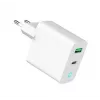 Netzladegerät 220V GEMBIRD, Universal, 1x USB Type-C PD 20 W, 1x USB-A 3.0 QC 18 W, LED-Anzeige, Weiß