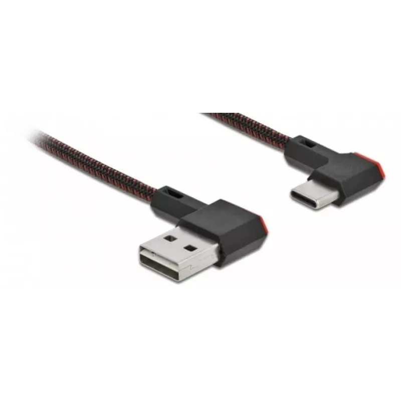 USB-Kabel DeLOCK EASY-USB 2.0 Typ-A Stecker auf Typ-C Stecker 0,5 m Schwarz