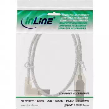 Microconnect USBAB5ANGLED-L USB-Kabel USB 2.0 5 m USB A USB B Weiß