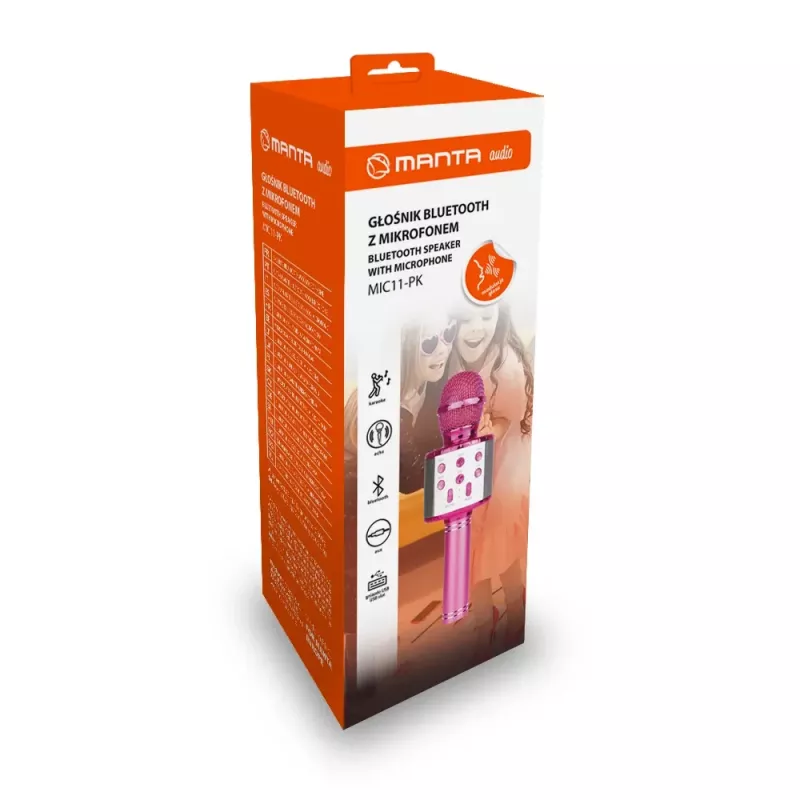 Mikrofon MANTA MIC11-PK Pink — kabelgebunden 3,5 mm Klinke, leichter Handapparat