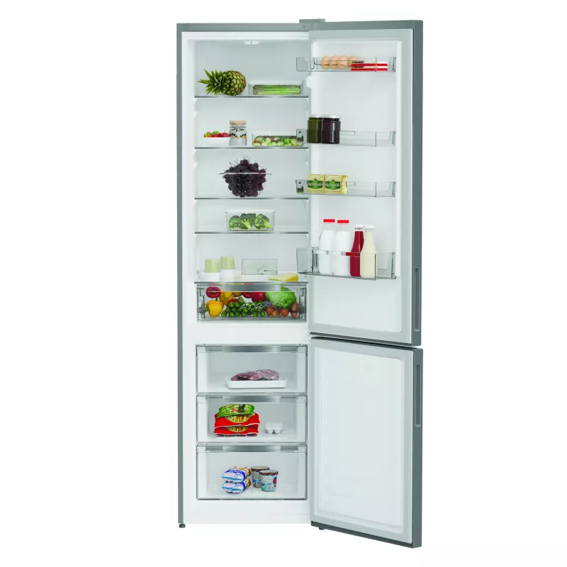 INDESIT INKS 1401 S4E | Energieeffizienzklasse E | Freistehend | Kühl-Gefrierkombination | Höhe 202,5 cm | Kühlteil-Nutzinhalt 266 l | Gefrierteil-Nutzinhalt 120 l | 38 dB | Silber