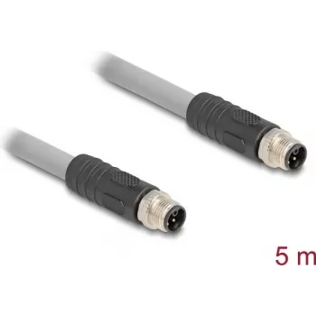 Delock M12 Kabel L-kodiert 5-polig Stecker auf PUR schleppkettentauglich 5 m (80536)