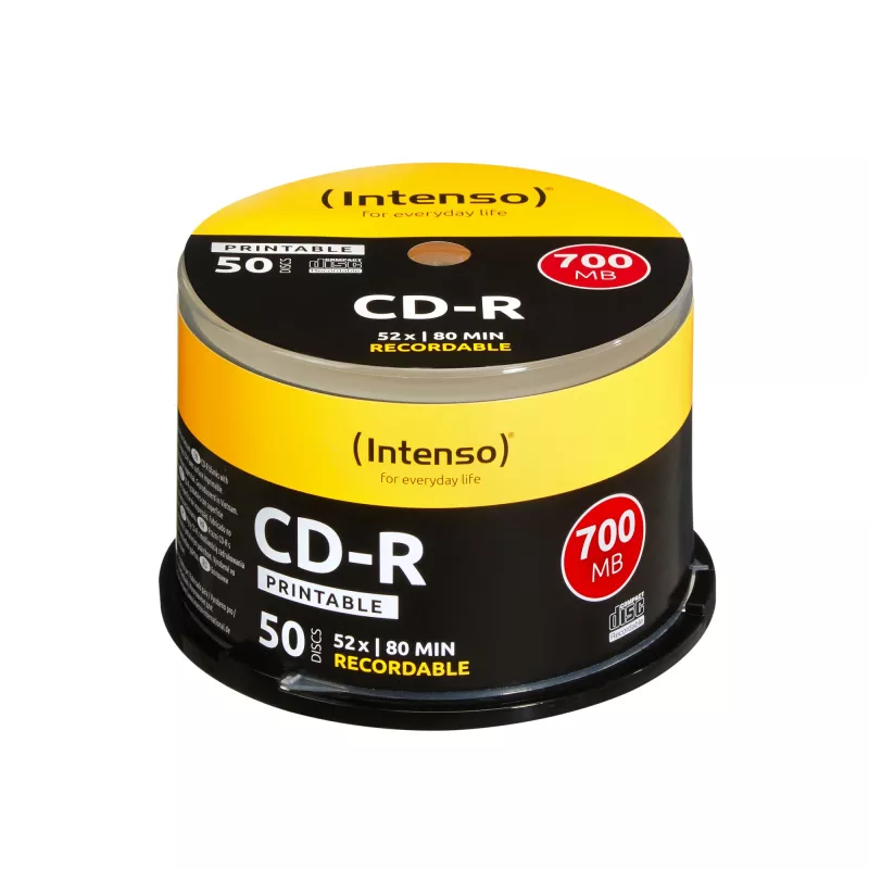 CD-R Intenso 1801125 700 MB 52x Printable 50 Stück Spindel