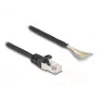 DeLOCK Kabel RJ50 Stecker auf offene Kabelenden S/FTP 0,25 m schwarz