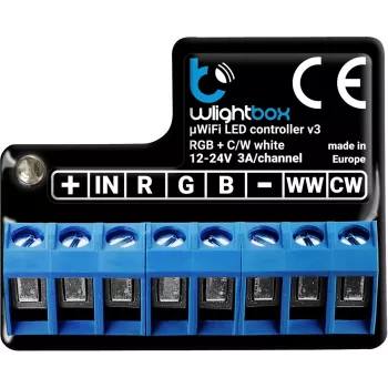 BLEBOX wLightBox v3 WLAN I/O-Modul 1x Binäreingang 1x RGBW/CCT LED-Ausgang