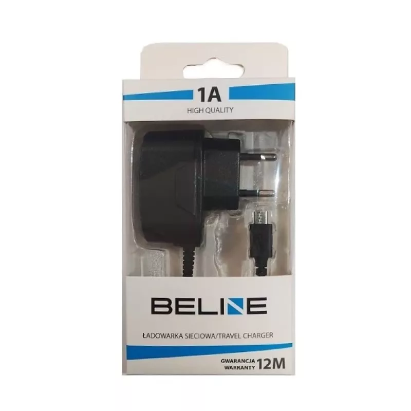Reiseladegerät Beline Beli0013 microUSB 1A schwarz – kompaktes 1A USB-Wandnetzteil