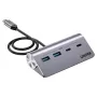 USB-Hub Unitek H1337AGY01 – 4 Ports (2×USB-C, 2×USB-A), bis zu 5 Gbit/s pro Port, Aluminium, Silber