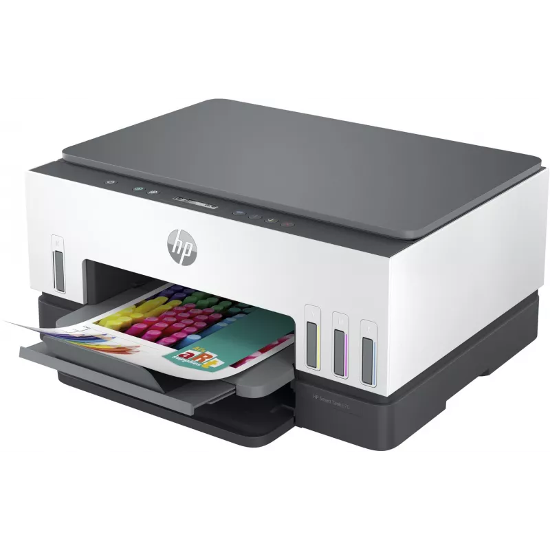 Multifunktionsdrucker HP Smart Tank 670 — Thermal Inkjet, Farbe, A4, Wi‑Fi/Bluetooth, Duplex, 4800x1200 DPI