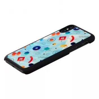Smartphone-Hülle iKins für iPhone XS / XS Max, schwarzes Stein-Design, schützende Rückabdeckung