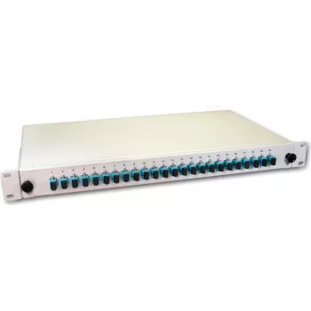 Lightwin LWL-Spleißbox, 24 Fasern, 24x SC Multimode, 50/125µm OM3 Pigtail-Spleißbox (SPBOX 24G50 OM3 SC)