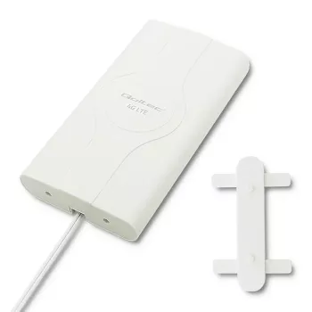 Rundstrahlantenne QOLTEC 57013, 0,6–2,7 GHz, 30 dBi, vertikale Polarisation, 50 Ω, weißes ABS-Gehäuse