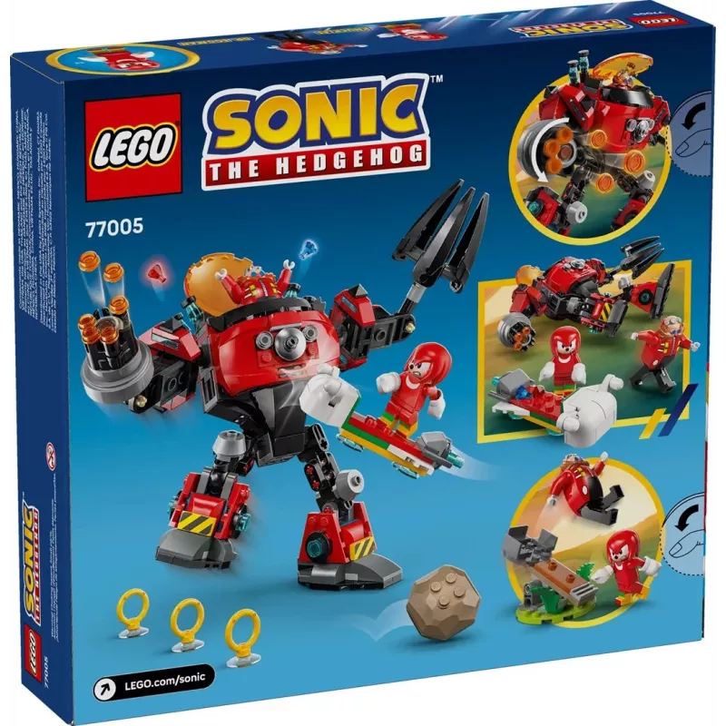 LEGO Konstruktionsspielzeug-Set Sonic the Hedgehog 77005 Knuckles vs Dr Eggman Egg Crusher Mech, 350 Teile, Alter 8+