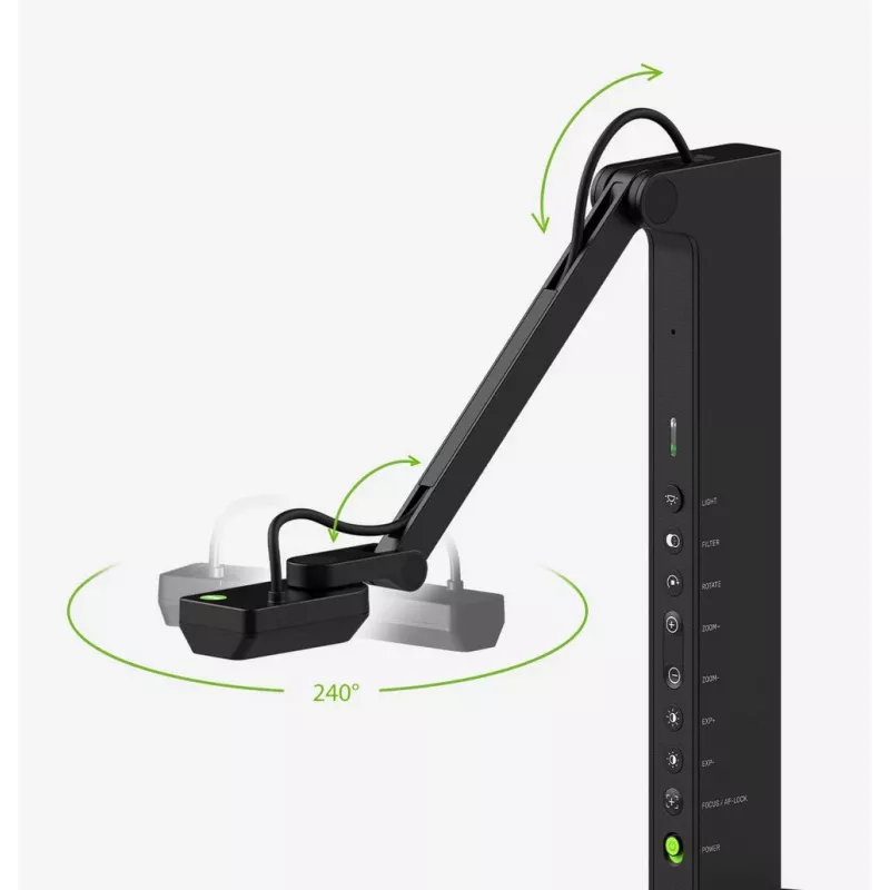Dokumentenkamera IPEVO VZ‑R ULTRA (13 MP, 25,4 / 3,06 mm CMOS, USB‑C, HDMI, Schwarz)