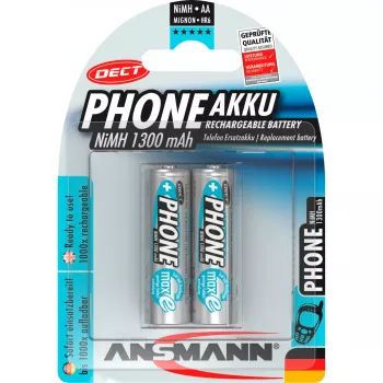Ansmann Phone DECT NiMH-Akku, (AA), 1300 mAh, 2 Stück im Set (5030802)