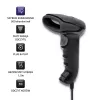 Handheld-Barcodeleser QOLTEC 50866 — 1D-Laserscanner, USB kabelgebunden, 600 mm Reichweite, schwarz, 161,5×88×77 mm