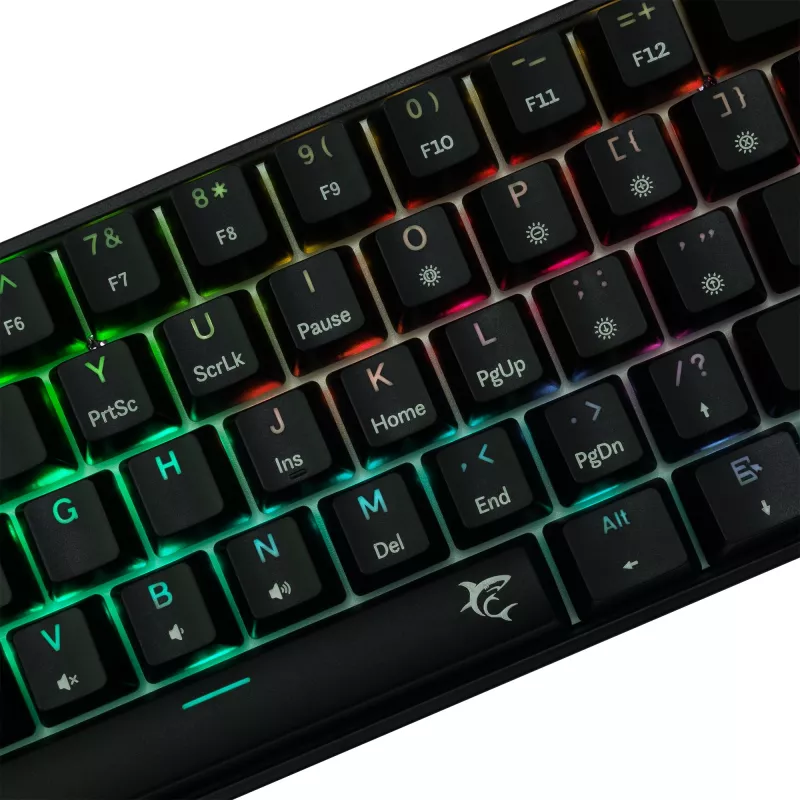 Mechanische Tastatur White Shark Shinobi-2 Schwarz US-Layout mit Brown-Switches