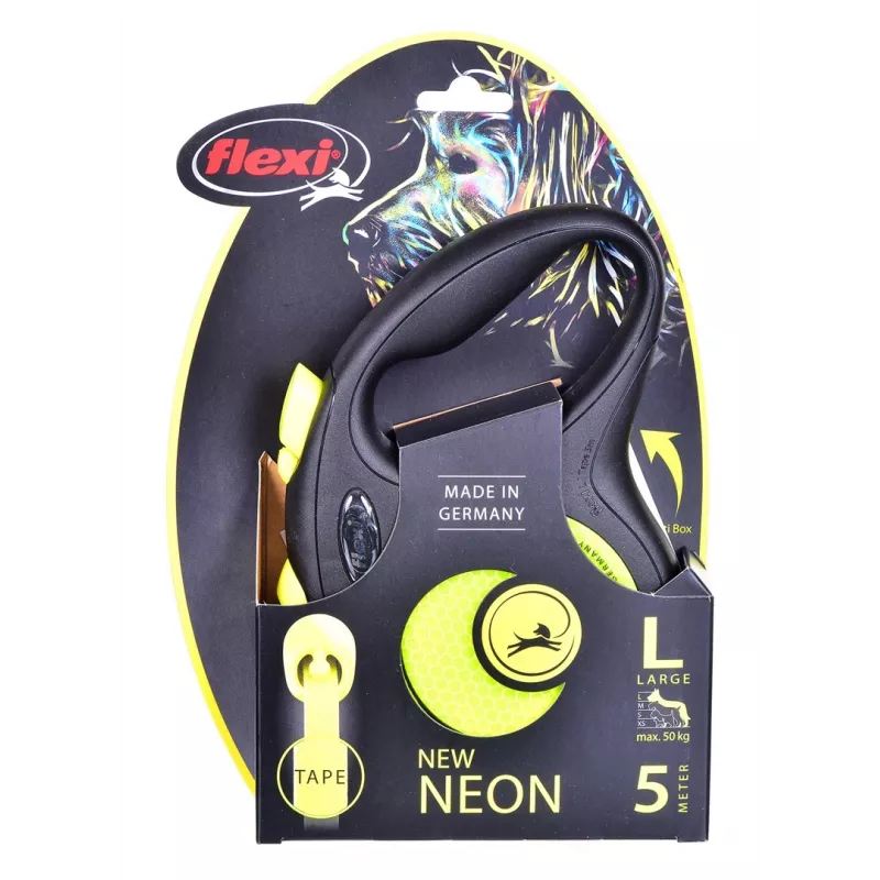 FLEXI neu Neon L – Rollleine – 5 m