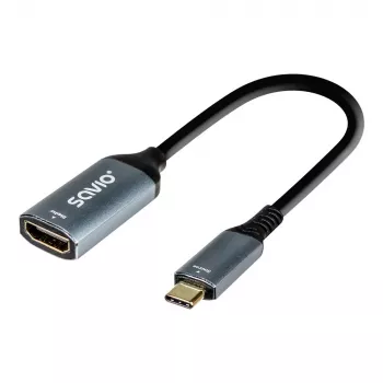 Savio Adapter USB-C (M) HDMI (f), 4K, 60Hz, Aluminium, AK-78