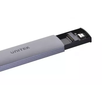 M.2 SSD-Gehäuse Unitek uDrive Grau — M.2 (2230/2242/2260/2280), NVMe/SATA III, USB-C 10 Gbit/s, Aluminium