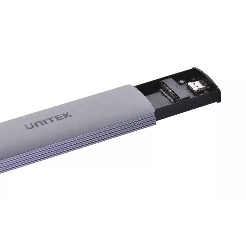 M.2 SSD-Gehäuse Unitek uDrive Grau — M.2 (2230/2242/2260/2280), NVMe/SATA III, USB-C 10 Gbit/s, Aluminium