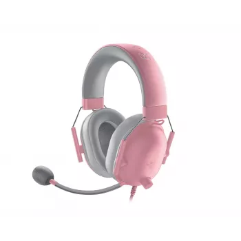 Headset Razer Schwarzshark V2 X kabelgebundenes binaurales Gaming-Headset, 3,5 mm, virtuelles 7.1, 32 Ω, Schaumstoff-Ohrpolster, pink