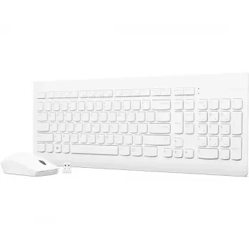 Full-size mechanische Tastatur- und Maus-Set Lenovo GX30W75336 — USB + Bluetooth, QWERTZ, weiß