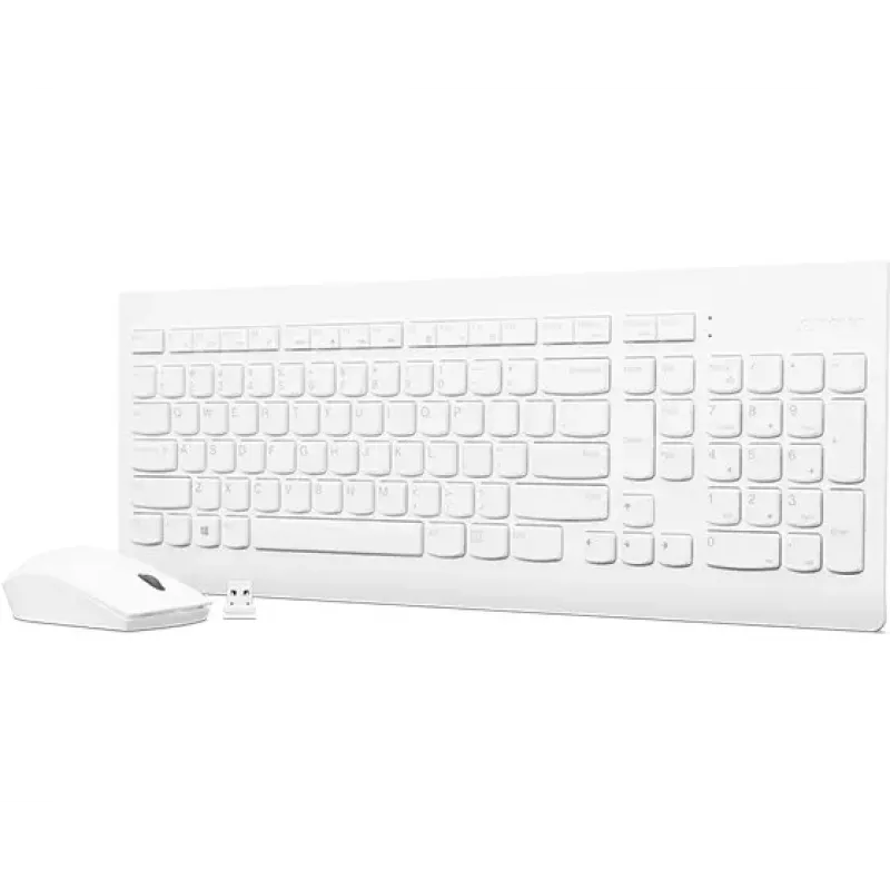 Full-size mechanische Tastatur- und Maus-Set Lenovo GX30W75336 — USB + Bluetooth, QWERTZ, weiß