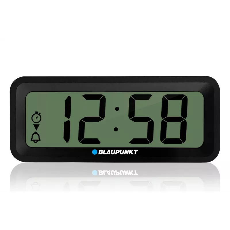 BLAUPUNKT elektronisches Zubehör CL04BK — schwarze kompakte Uhr mit Thermometer, Feuchtigkeitsanzeige, Kalender, Alarm, Schlummerfunktion, AAA-Batterie