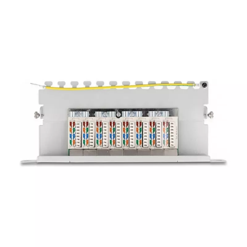DeLOCK 10 Zoll Patch Panel 8 Port Cat.6A 1U grau