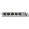 Brennenstuhl 1153340115 Mehrfachsteckdose Super-Solid Line 5-fach 2,5 m H05VV-F 3G1,5, Silber (1153340115)