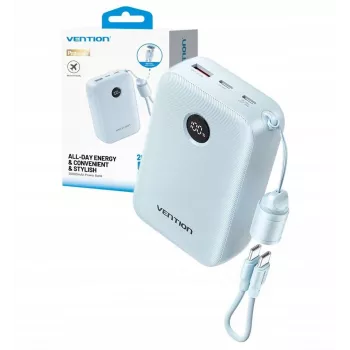 Powerbank Vention FKBL0-C 20000 mAh, 2x USB-C + 1x USB-A, Blau