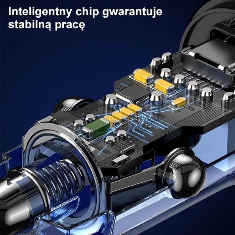 Autoladegerät usams CC164CC01 30W mit 1×USB-A und 1×USB-C für schnelles Laden