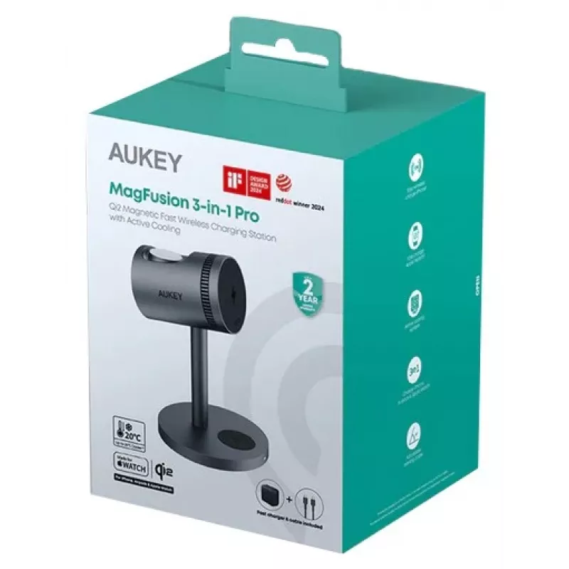 Kühlender 3-in-1 Wireless Charger LC-MC311A 15W Qi2 MagSafe + 30W PD Netzadapter