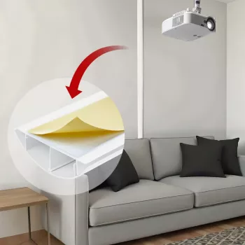 Aluminium-Abdeckleiste MACLEAN MC-814 W weiß – Kabelorganisationsleiste, starres Aluminiumprofil zum Verbergen von Kabeln
