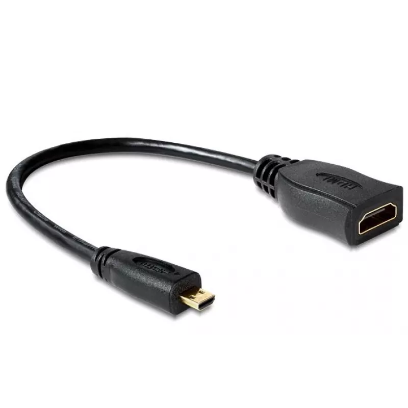 HDMI Kabel DeLOCK 65391 0,23m Typ A auf Typ D Schwarz
