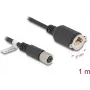 Netzwerkkabel DeLOCK M12 Kabel X-codiert 8-polig Buchse auf RJ45-Buchse Cat.6A 1 m Schwarz