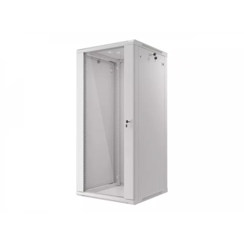 Lanberg wandmontierter Installationsschrank 19'' 27U 600x600 mm grau (Glastür)
