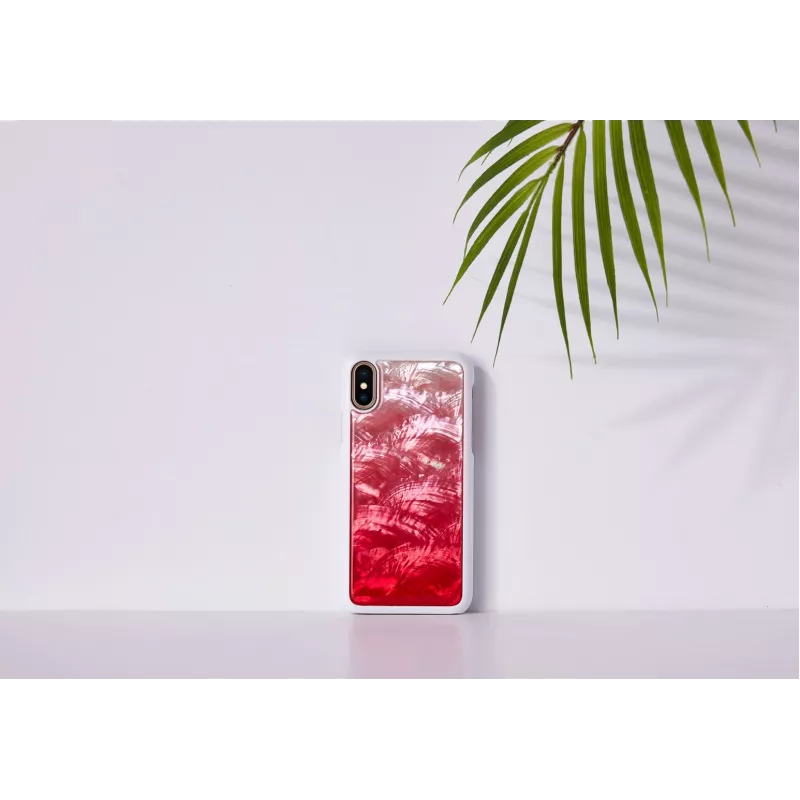 Handyhülle iKins für iPhone XS / iPhone X — Pink Lake White Schutzhülle