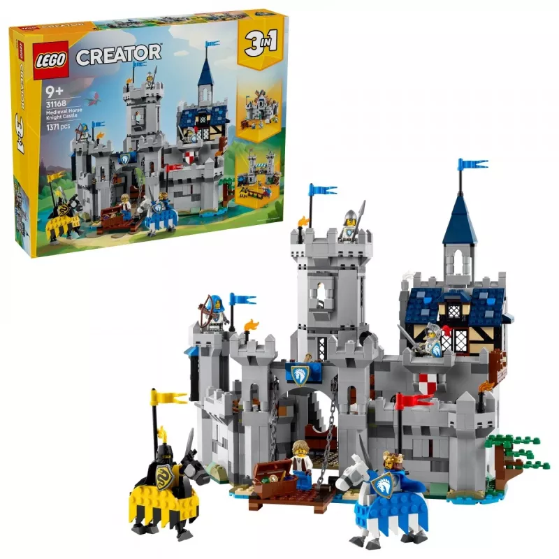 Konstruktionsspielzeug LEGO Creator 3-in-1 Mittelalterliche Ritterburg Set 31168 — 1371 Teile, 6 Minifiguren, ab 9 Jahren