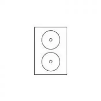 Avery - CD/DVD-Etiketten - Weiß - 117 mm Rund - 50 Etikett(en) (25 Blatt x 2) (L7676-25)