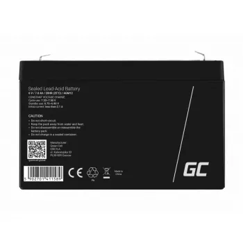 Wiederaufladbare versiegelte Blei-Säure-Batterie Grün Cell AGM12 6 V 7000 mAh Schwarz
