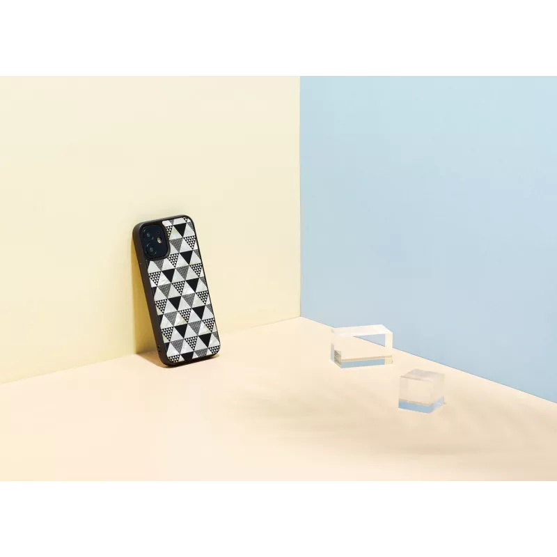 Schutzhülle iKins für Apple iPhone 12 mini, Pyramidenstruktur, schwarz