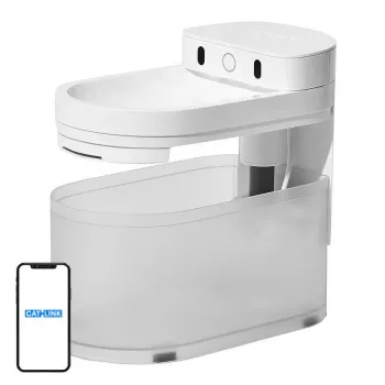 Automatische Haustiertränke Catlink Pure 3 AI — universeller Futter-/Wasserspender, 2,3 L, ABS, Akku 5 Ah, 30 dB, weiß