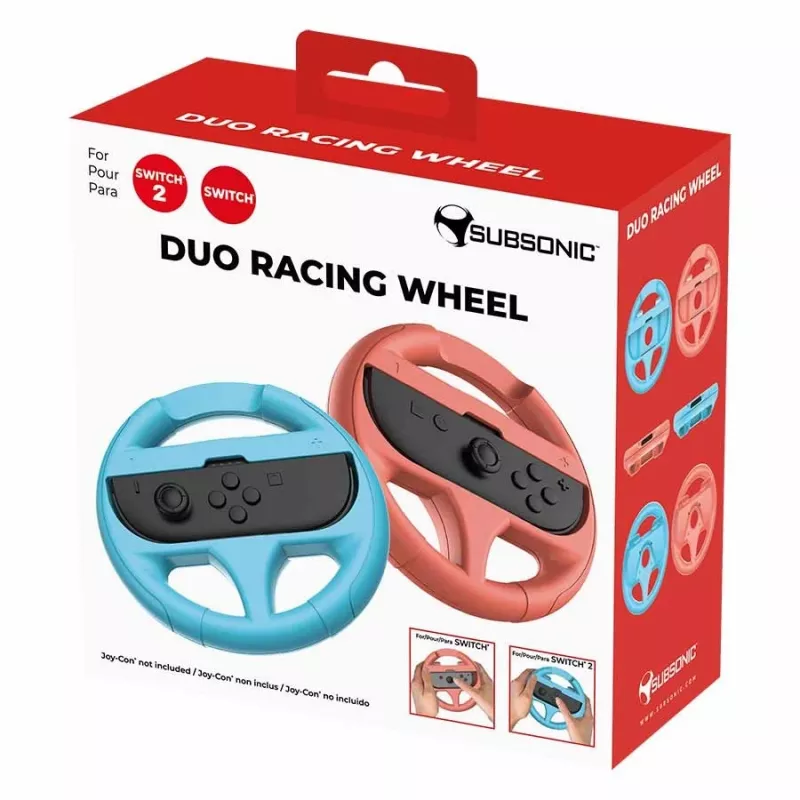 Wheel mod Subsonic 2er-Pack Lenkräder für Switch & Switch 2 Rot Türkis